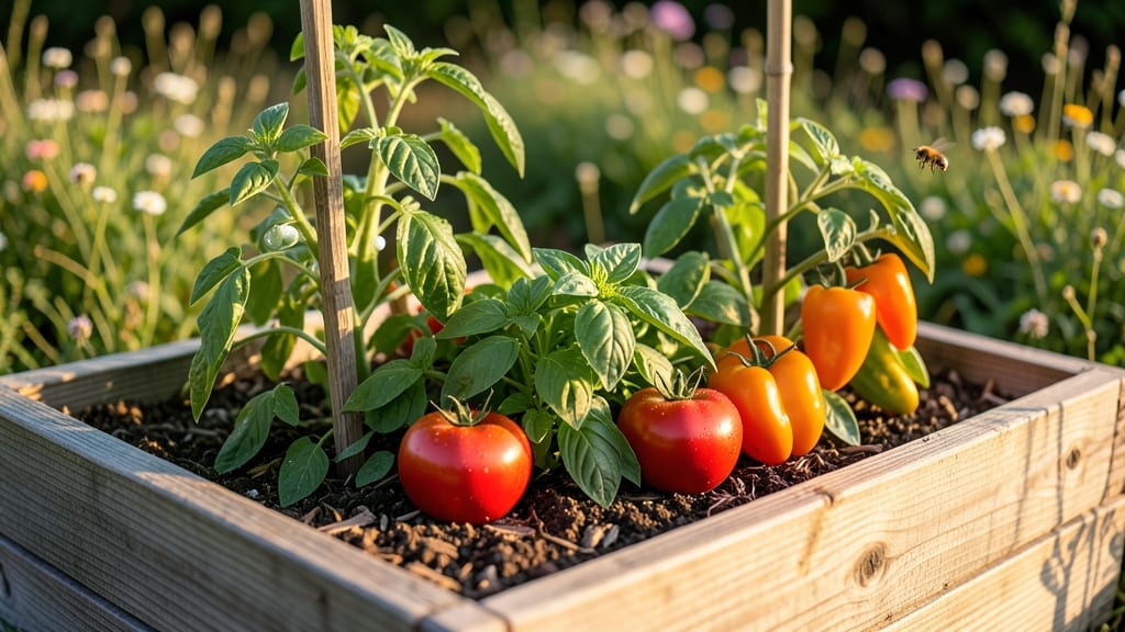 Tomato-Basil-Pepper Triangle