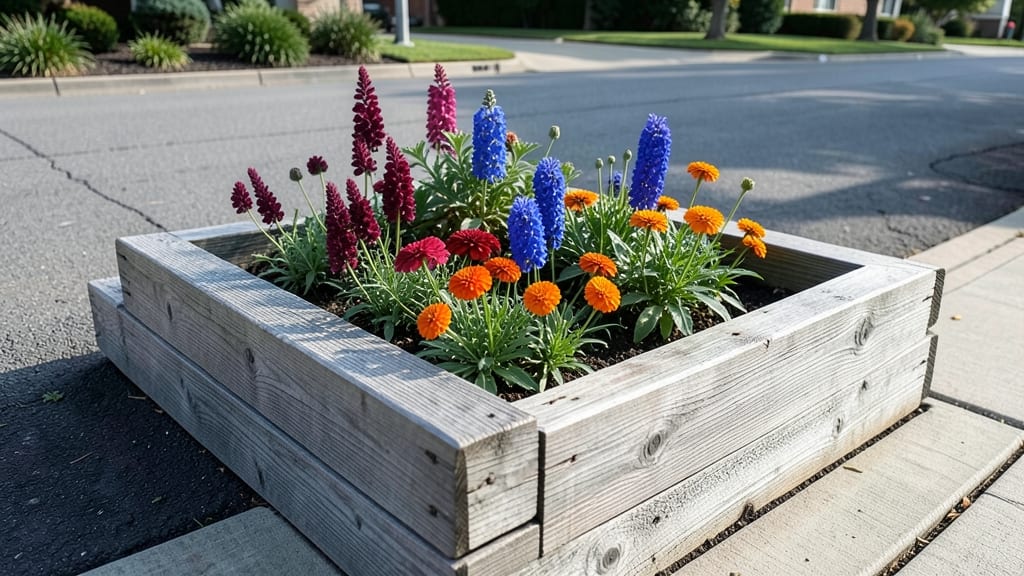 Geometric Cedar Wood Border Beds
