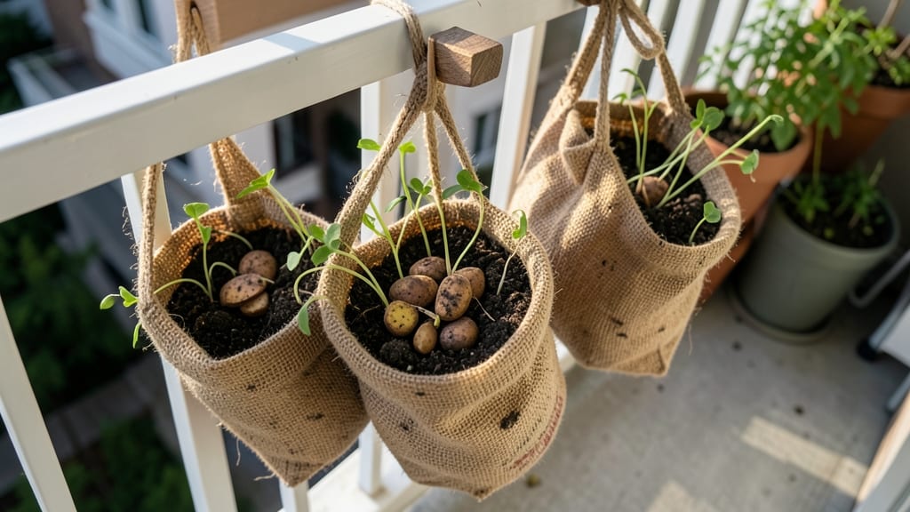 Hanging Potato Sack Gardens