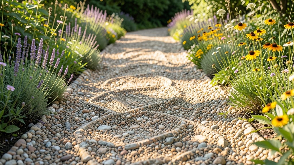 Rustic Gravel Path with Wildflower Plantings