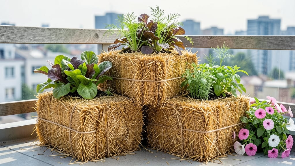 Stacked Straw Bale Garden