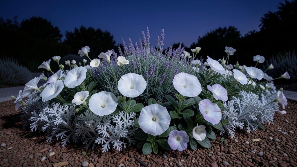 Moon Garden With Nocturnal Blooms