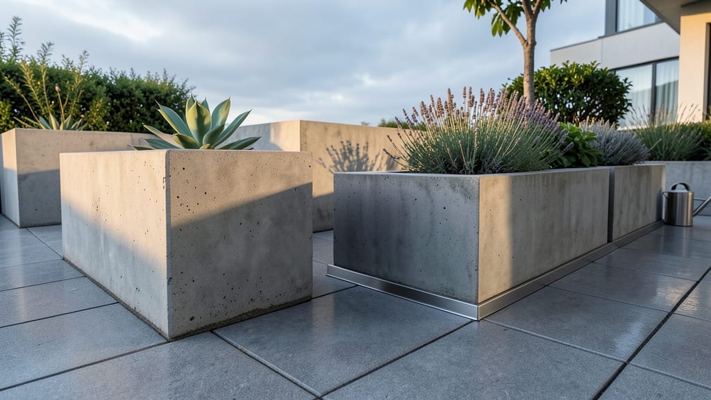 Geometric Concrete Planter Grid