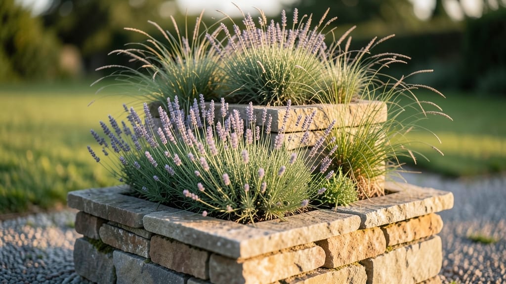 Tiered Stone Edged Planters