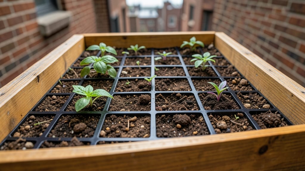 Square Foot Grid for Intensive Planting
