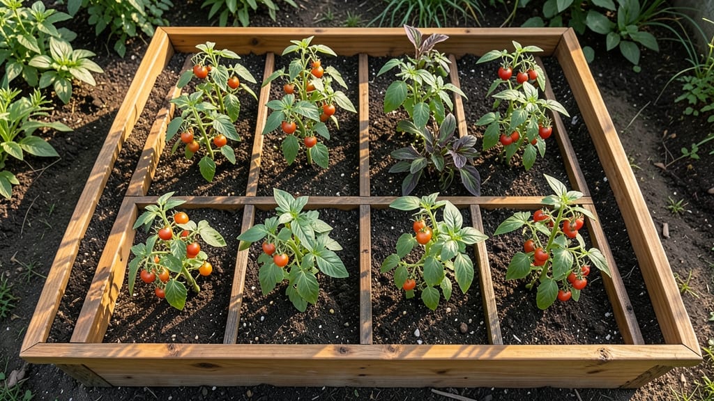 Square Foot Tomato Basil Salad Garden