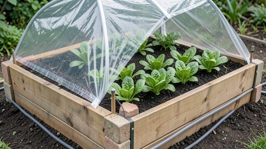 Raised Bed Gardens With Plastic Covers: Extends Growing Season by 4 Months