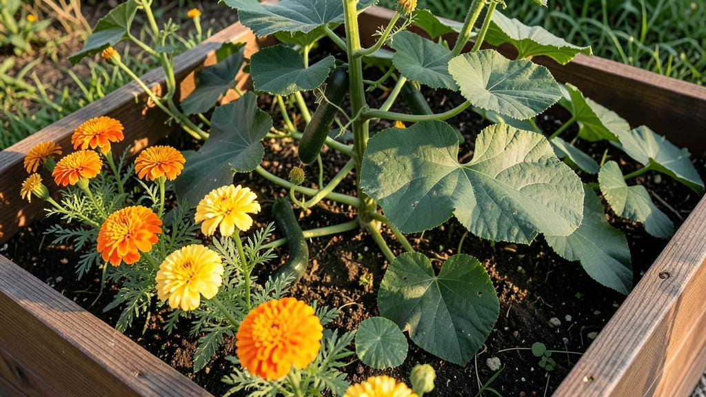 Cucumber-Marigold-Zucchini Guard