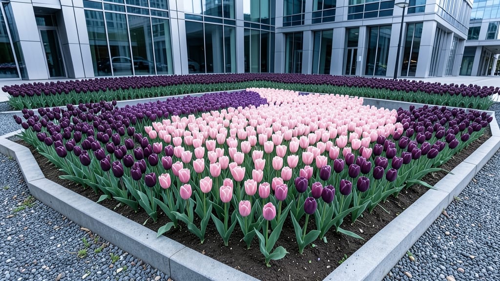 Geometric Gradient Tulip Beds