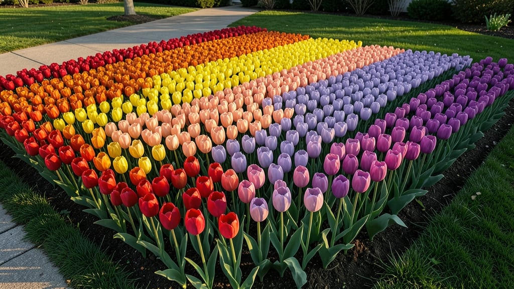 Rainbow Stripes Tulip Pattern