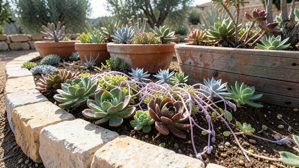 Drought-Tolerant Succulent Terrace