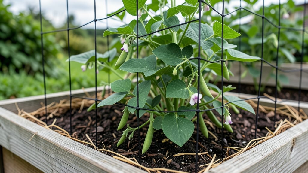 Raised Bed Peas Recipe: Vertical Trellis Trick for Bushy Vines