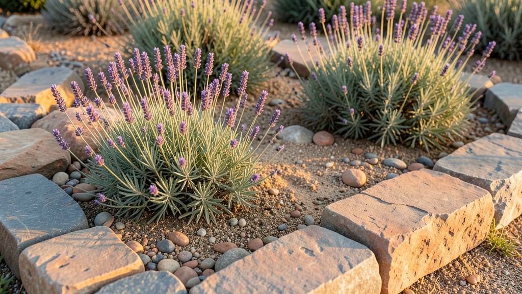 Drought-Tolerant Lavender Rock Garden