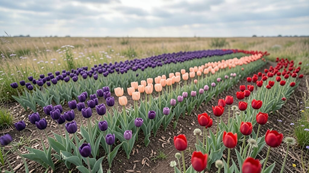 Wave Pattern Tulip Beds