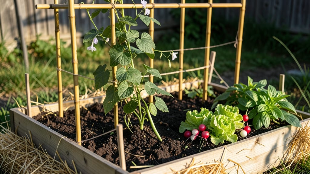 Raised Bed Vegetable Garden Trellis: Space-Saving Support for Climbing Plants