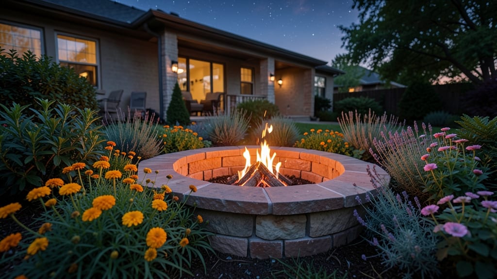 Fire Pit Surround Flower Beds
