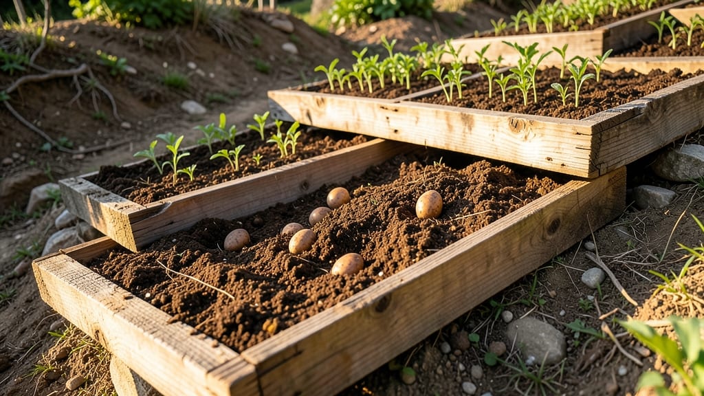 Tiered Pallet Potato Planters