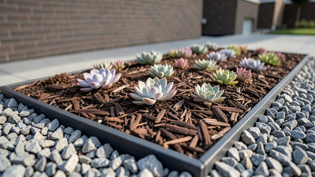Mulch and Gravel Border Beds