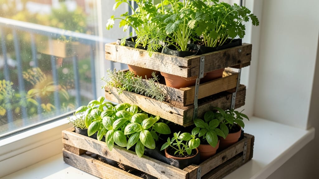 Vertical Pallet Herb Garden Tower