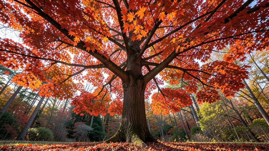Sugar Maple Tree with Vibrant Fall Colors