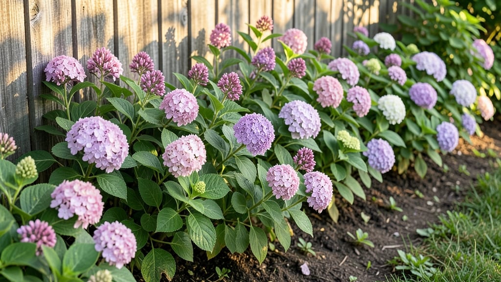 Dwarf Lilac and Hydrangea Hedge