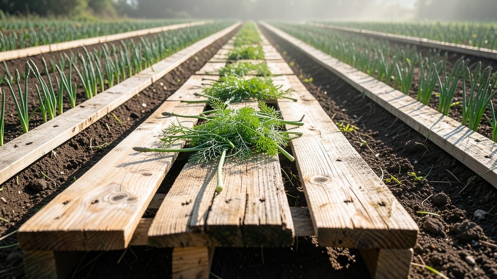 Pallet Wood Asparagus Rows