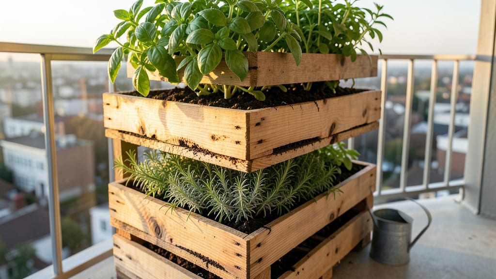 Vertical Pallet Herb Garden Tower
