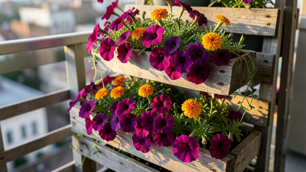 Tiered Pallet Flower Box Planters