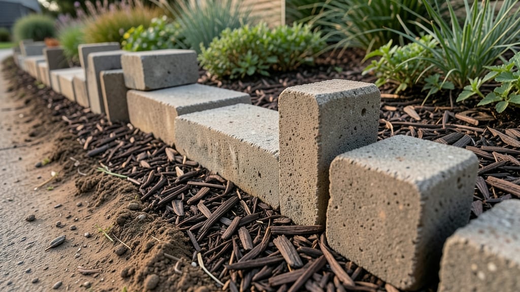 DIY Cinder Block Edging