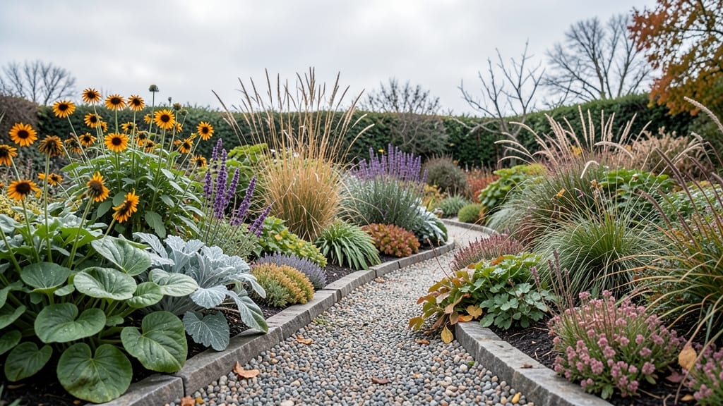 Classic Herbaceous Perennial Border Walkway