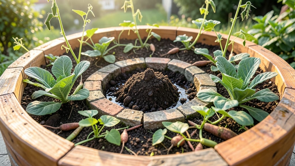 Keyhole Garden With Compost Core