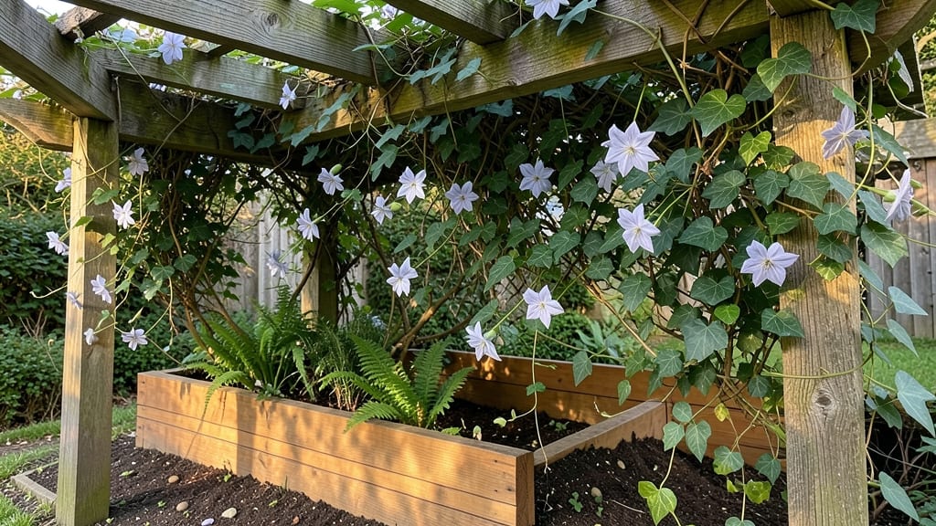 Overhead Pergola with Vines