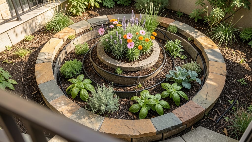 Circular Herb and Flower Spiral