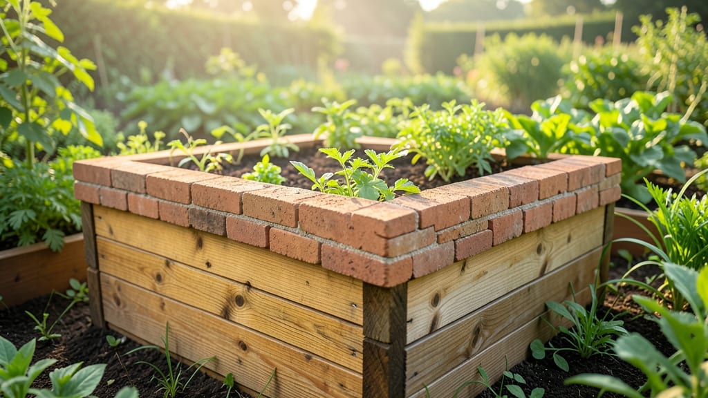 Brick and Wood Composite Bed