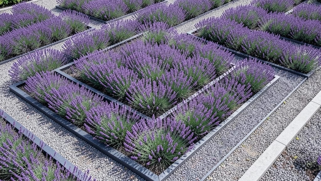 Geometric Lavender Pattern Beds