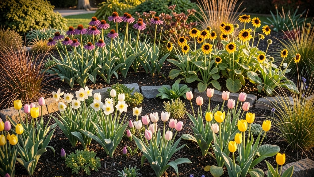 Seasonal Color Wheel Flower Bed Plan