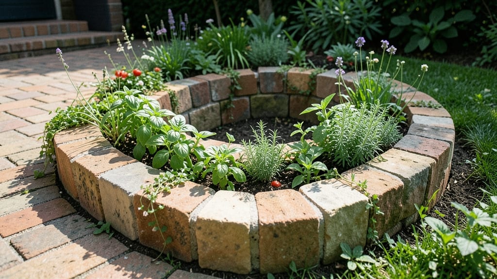 Half-Moon Brick Garden Bed