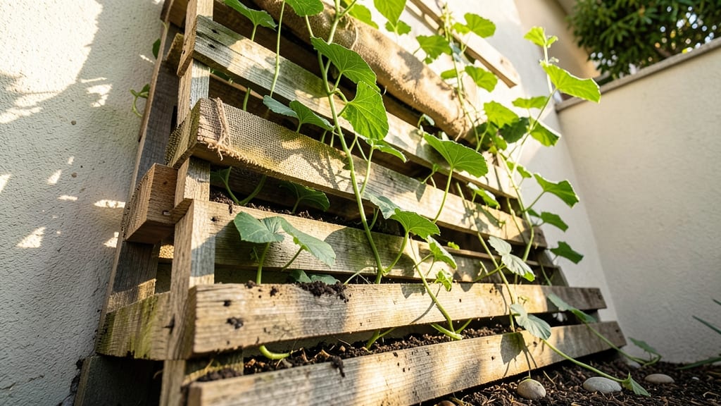 Corner Pallet Planter With Trellis