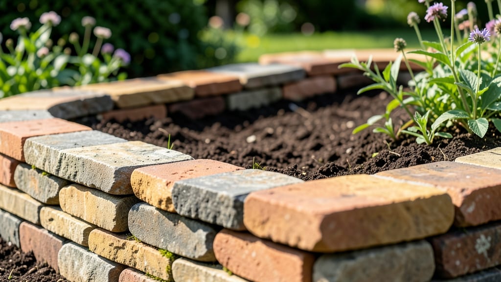 Stone or Brick Border Raised Bed