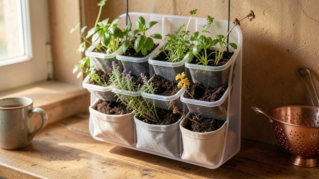 Hanging Shoe Organizer Herb Garden
