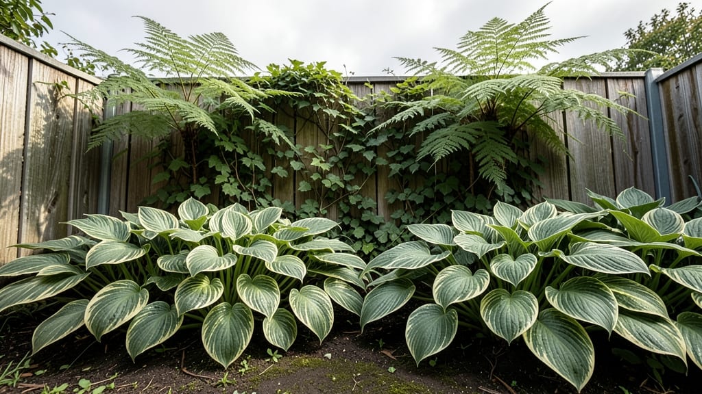 Hostas and Ferns Shade-Loving Border