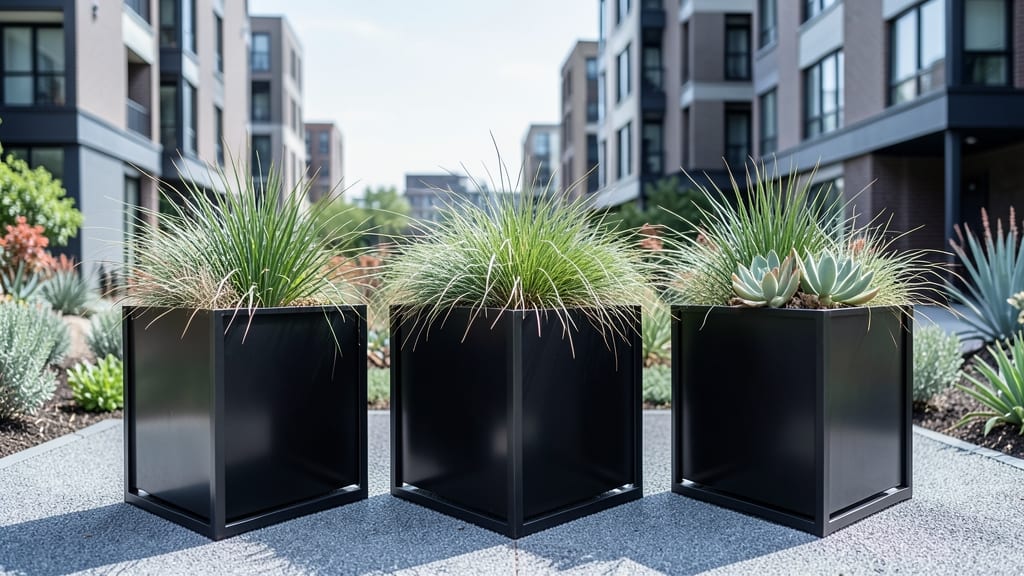 Modern Metal Frame Planters