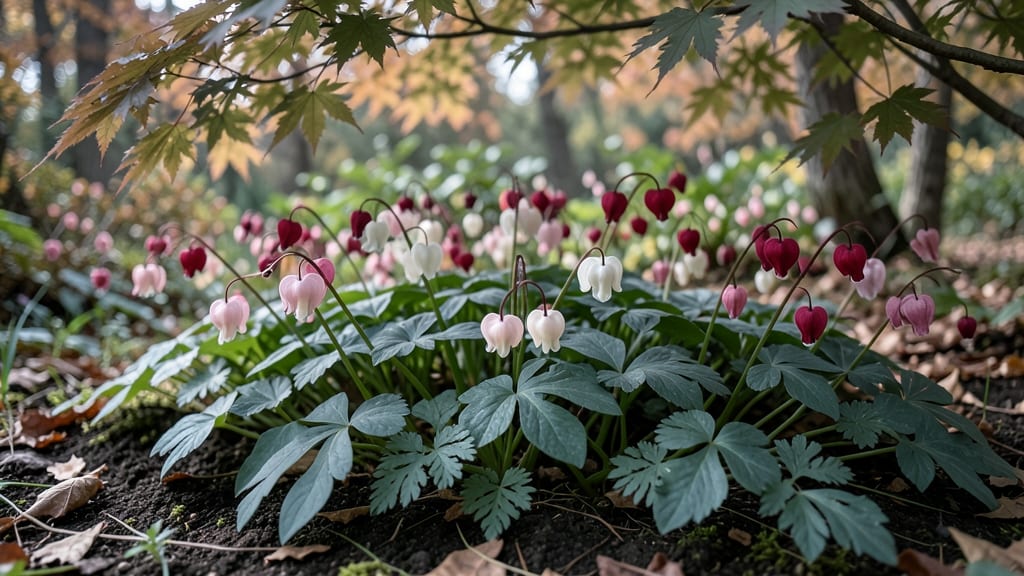 Bleeding Heart Blooms in Woodland Settings