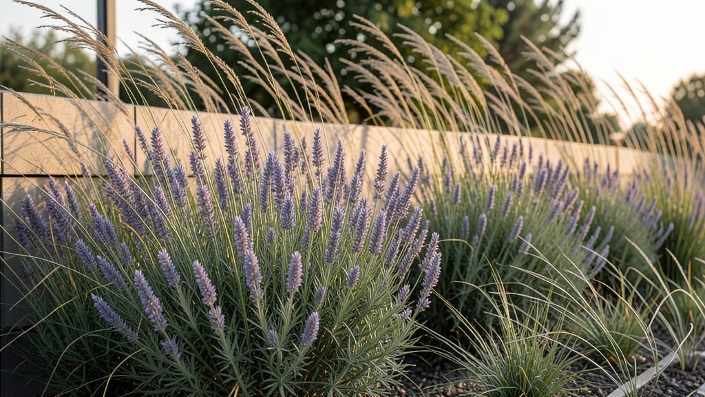 Russian Sage and Ornamental Grasses Border