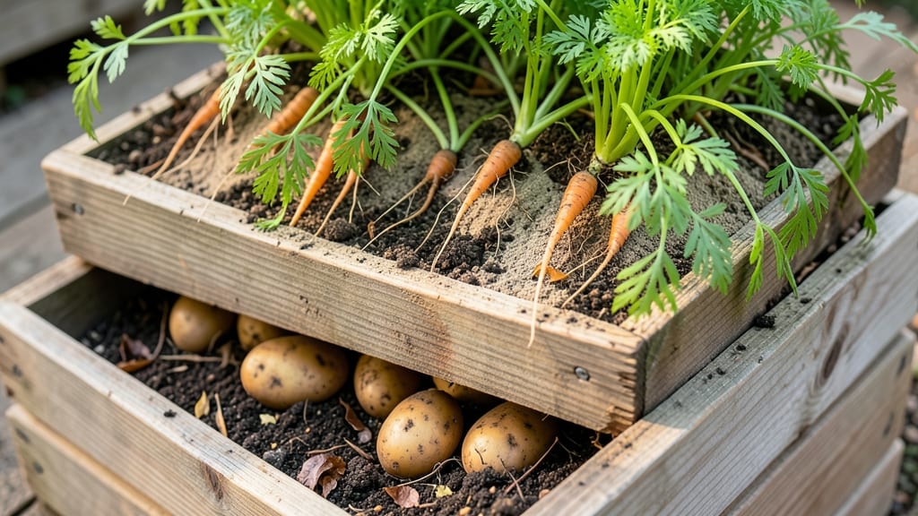 Three-Level Potato and Carrot Stack