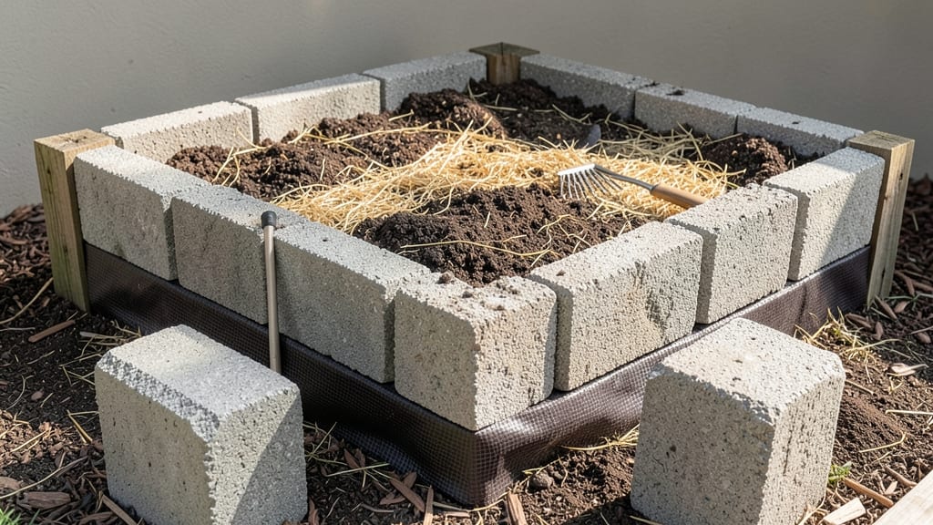 Raised Bed Concrete Blocks: Durable Edging That Prevents Soil Spillover