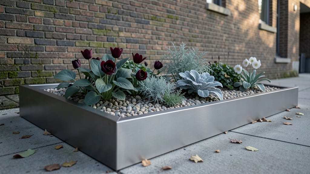 Modern Minimalist Perennial Bed With Clean Lines